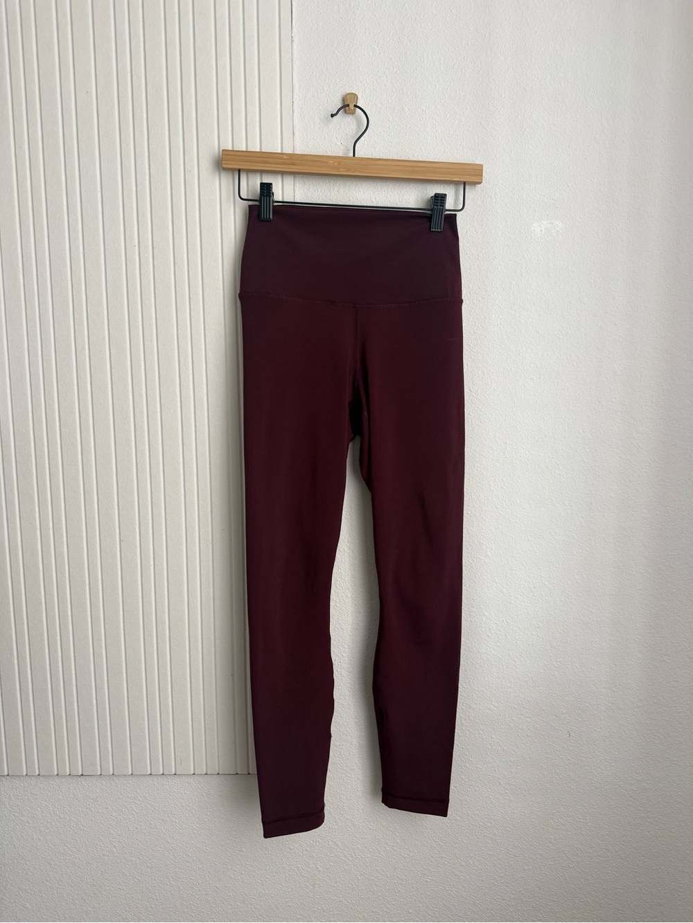 90 Degree by Reflex Burgundy Purple High-Rise 7/8 Leggings